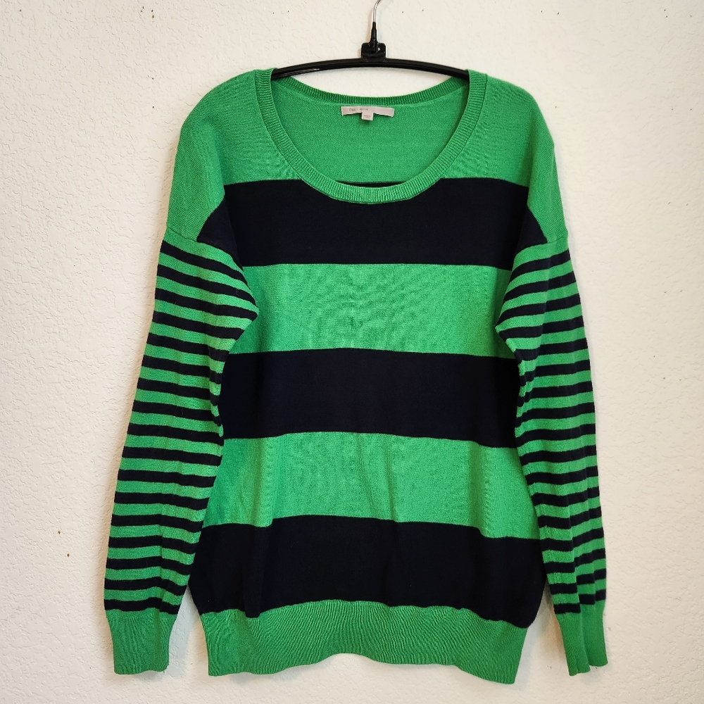 GAP Boyfriend‎ Rugby Striped Long-Sleeve Sweater, Size M